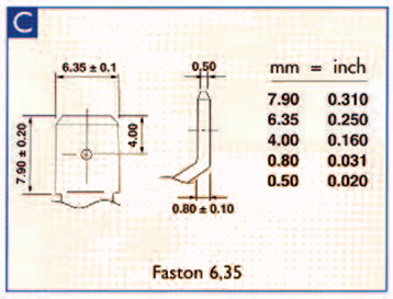 cosses Faston Large 6.5 mm